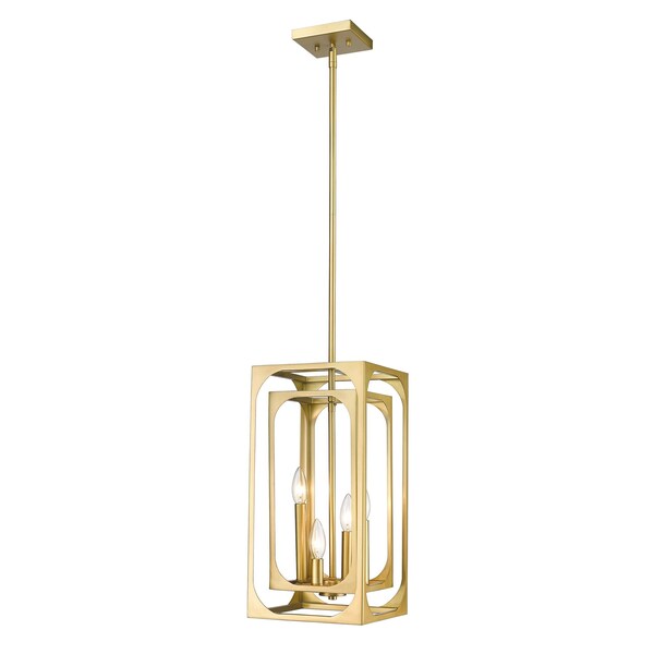 Z-Lite Easton Chandelier, 4-Light, 9.25 In.W x 18.75 In.H, Rubbed Brass/Rubbed Brass 3038-4RB - main